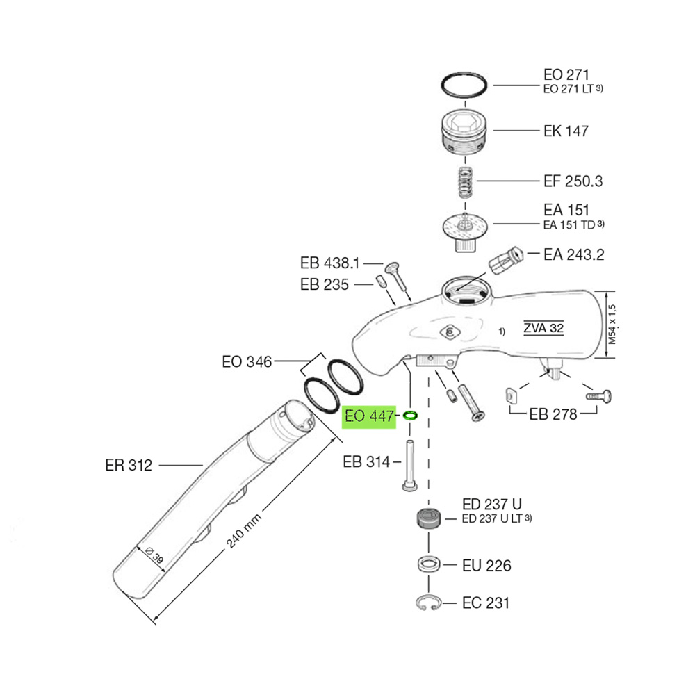 Кольцо штифта EO 447 EO447NBR Elaflex