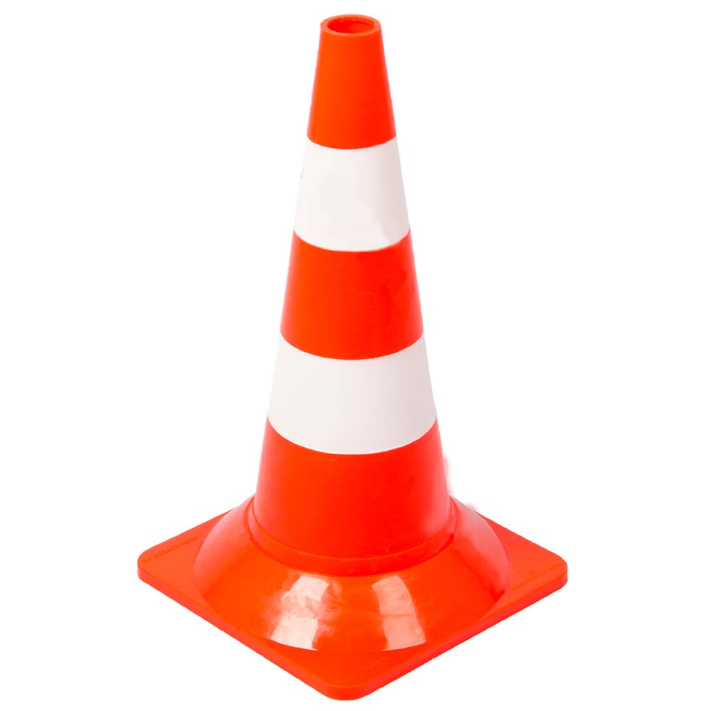 слайдер изображения Конус дорожный сигнальныйКонус дорожный сигнальный (520 мм КС-2.3 две белых полосы)