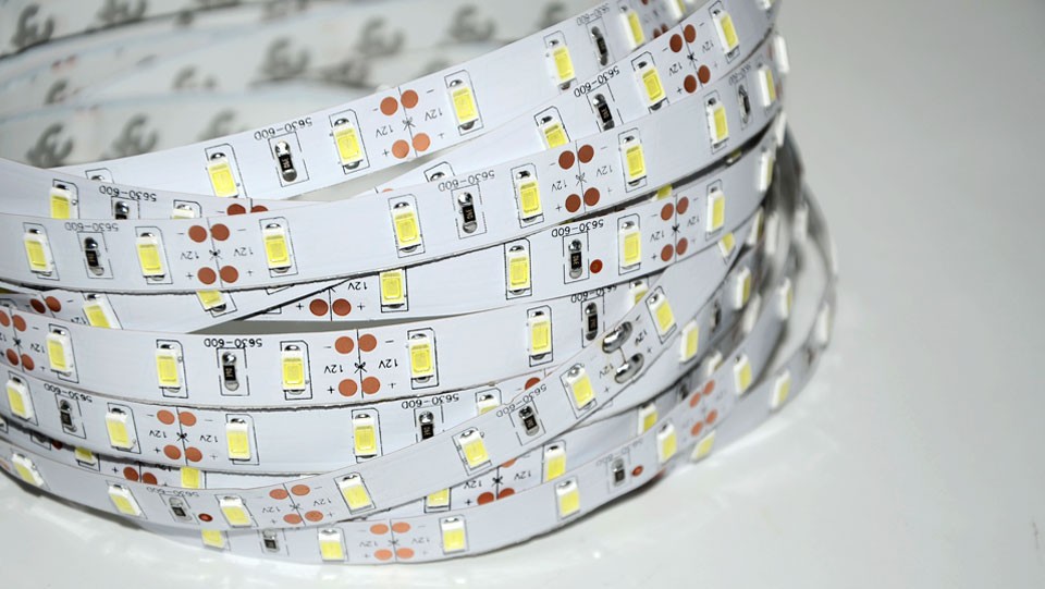 Лента 3014, 60LED 6вт, 12в, белый, 5м, IP20 30146061220W Аркат