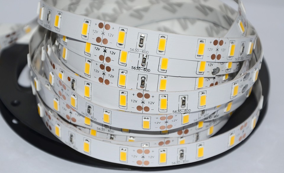 Лента 5630, 60LED 20вт 12в, теплый, 5м, IP65  Аркат