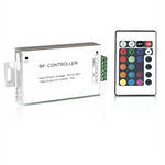 Контроллер RGB 144вт 12в ИК сигнал, 24 кнопки металл  