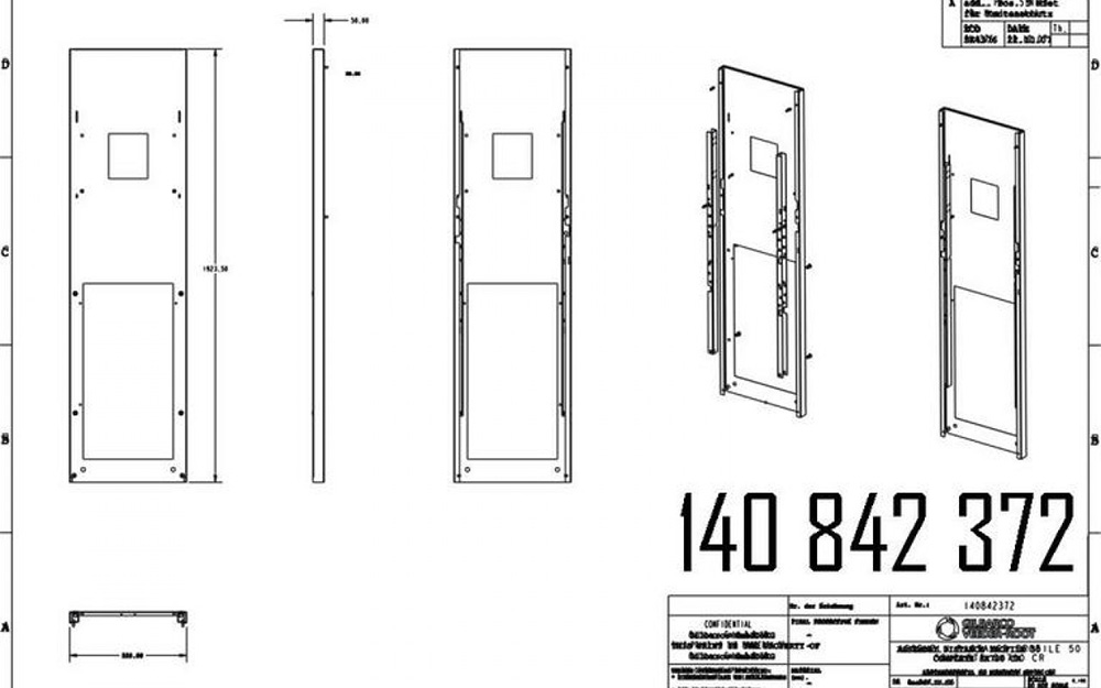 Профиль распорный 50, в сборе для SK700 CR	 140842372 Gilbarco