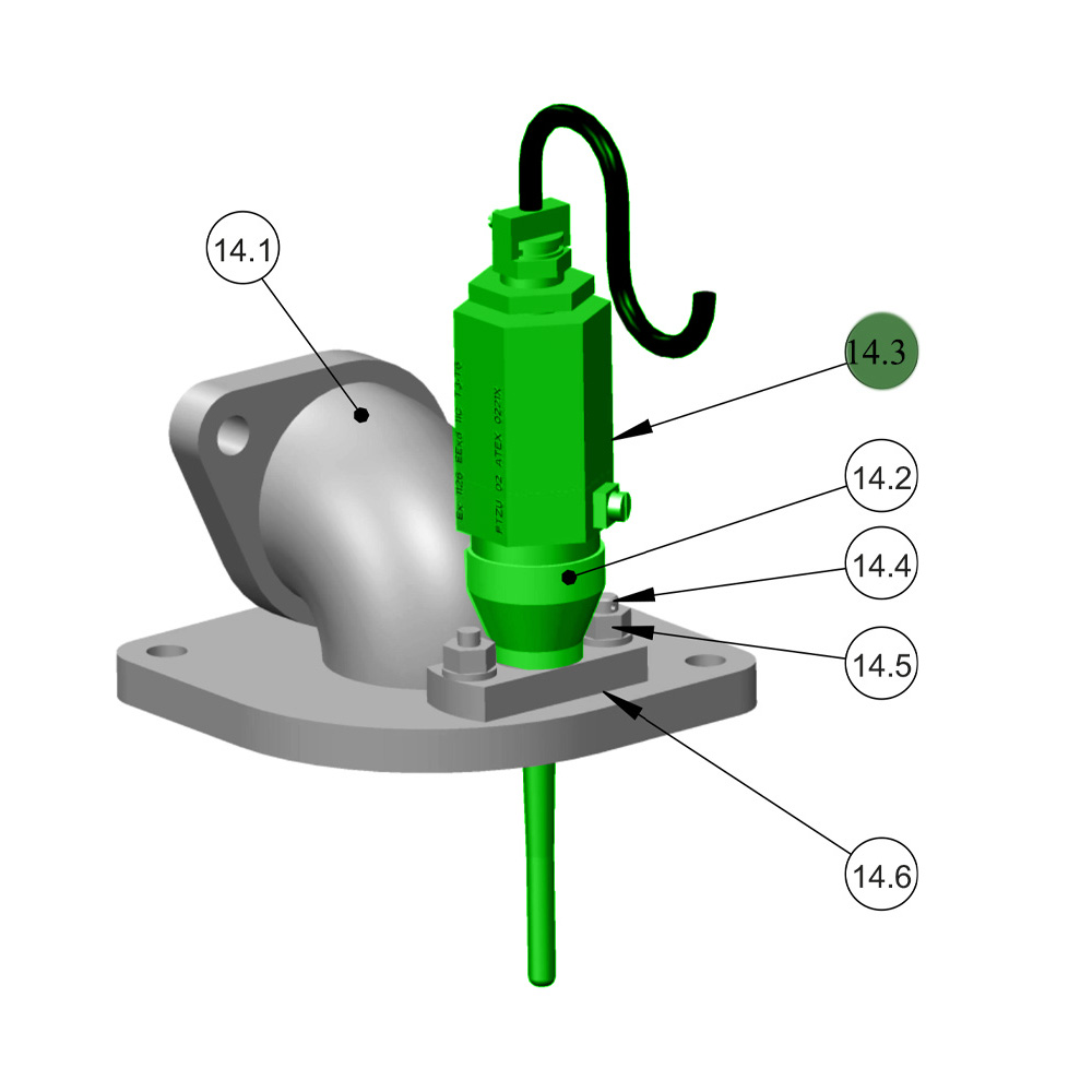 Датчик температуры АТС PT 100 TAB-01-EX с калибровкой 9046800599 