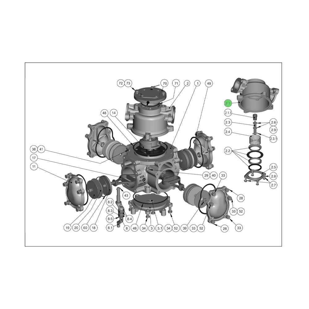 Корпус верхний со втулкой M 403.25AP/1 M 403.25EAP/1 465401703 Adast