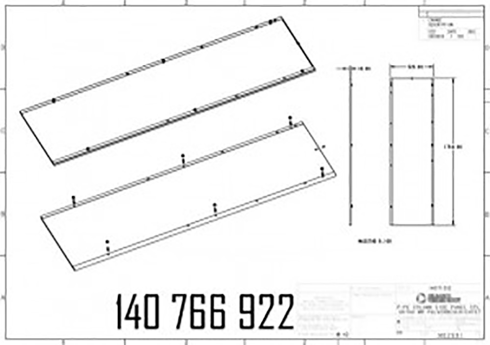 Стенка боковая для шланговой стойки 1762,5X520X18 SK700 MR (высококачественная сталь) 140766922 Gilbarco