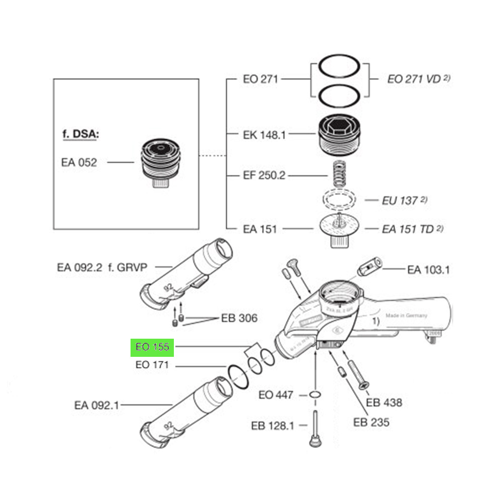 Кольцо уплотнительное EO 155 EO 155 Elaflex