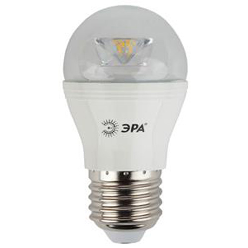 Лампа 360-LED Р45-7W-827 Е27 шар прозрачный ЭРА  