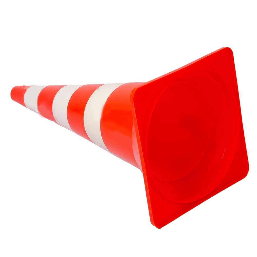 слайдер изображения Конус дорожный сигнальныйКонус дорожный сигнальный (750 мм КС-3.4 Три белых полосы утяжелённый)