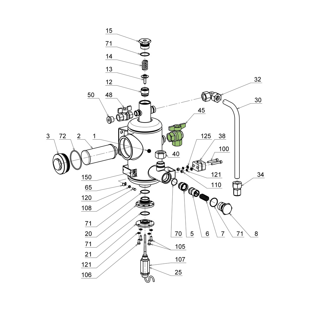 Кран угловой газовый V-line 1560569976 Adast