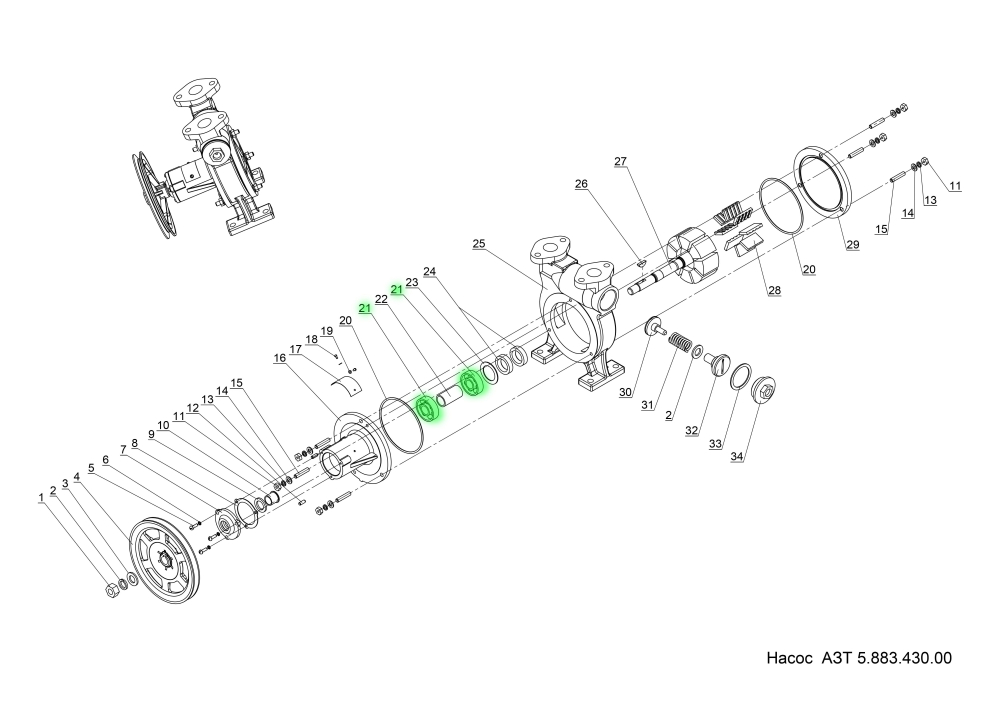 Подшипник насоса Нара 60304 ГОСТ 7242-81 П60304 Нара