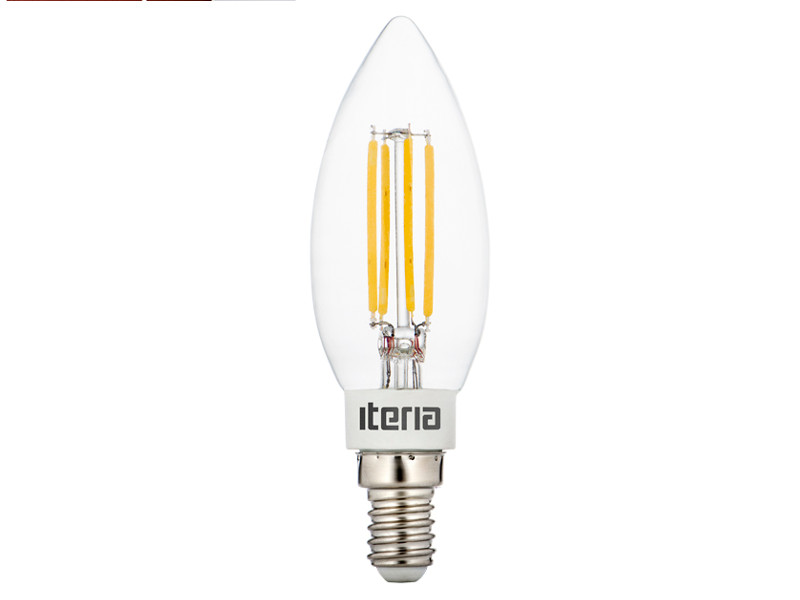 Лампа LED Iteria Classic E14 5W 4100K Свеча прозрачная 805002 